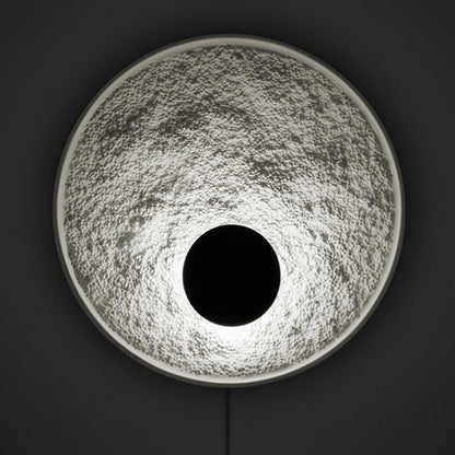 Royelux Modern Eclipse LED Wall Sconce - Snow White Textured Finish for Living Room