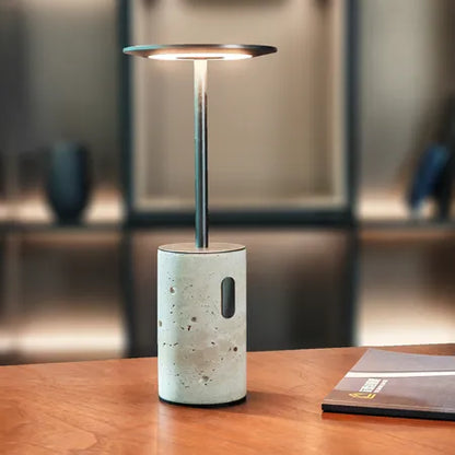 RoyaleGlow Rechargeable Travertine LED Table Lamp with Touch Dimming