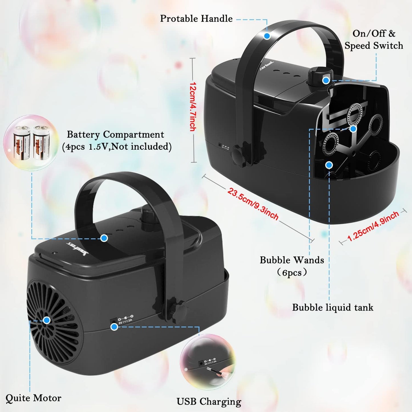 RoyaleGlow Bubble Machine Blower for Endless Fun