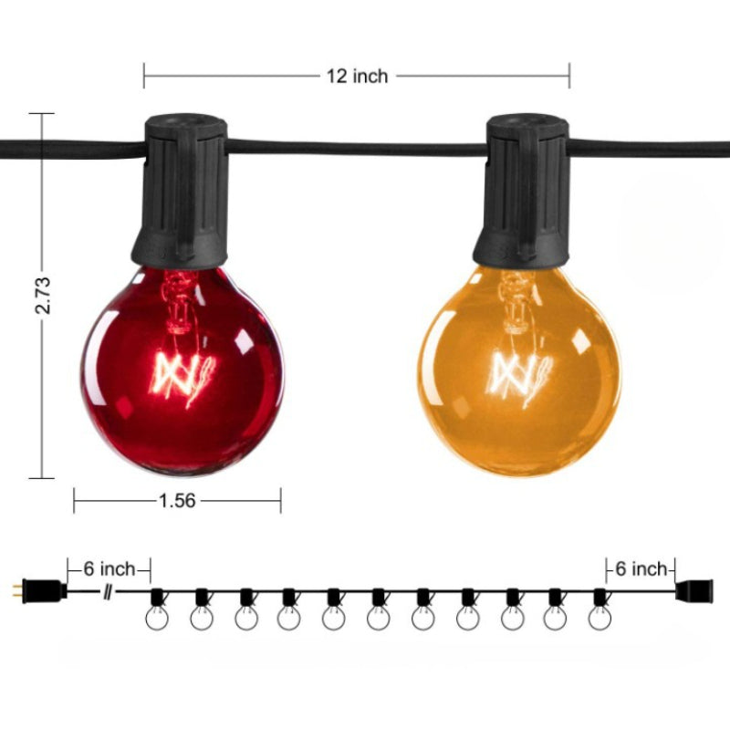 Royaleva Outdoor Dimmable String Lights - 20 ft LED Ambiance Lighting - Black / 20 ft