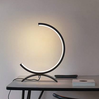 Royelux Modern LED Crescent Desk Lamp - Dimmable, Eye-Care, USB-Powered Table Light