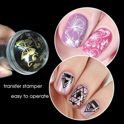 Luxora Silicone Transparent Nail Stamper with Scraper Set