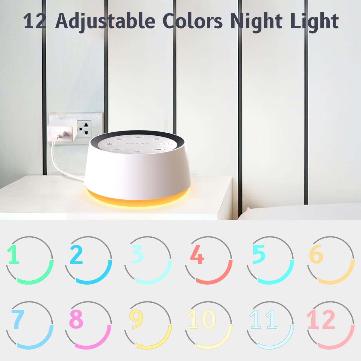 Royaleva Baby Sound Machine Noise with Night Light & Timer