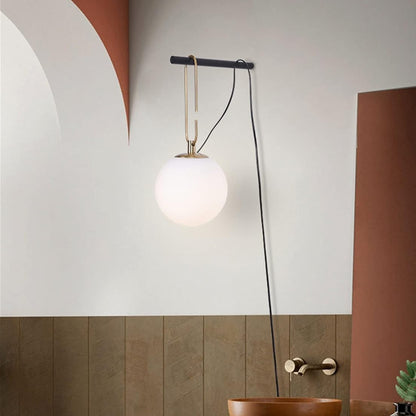 Luxora Globe Wall Lamp Mid-Century Metal Sconce for Bedroom Lighting