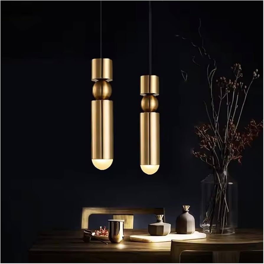 RoyaleGlow Minimalist Cylinder Pendant Light with Sphere Accent for Kitchen Island & Dining Room