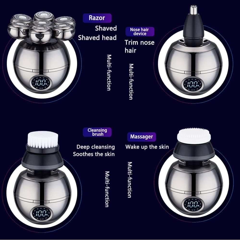 Luxora Wireless Electric Head Shaver with 7D Blade Design