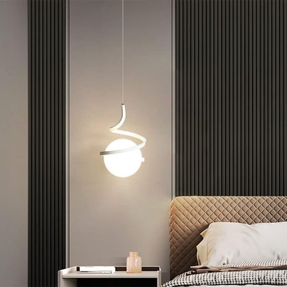 LuxRoyale Nordic LED Pendant Light With Glass Orb
