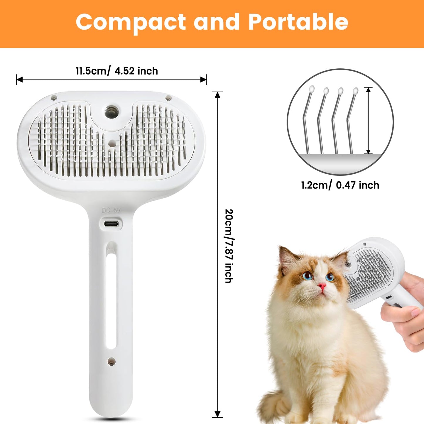 Royaleva Cat And Dog Steam Brush for Easy Grooming