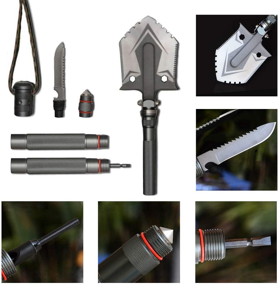 RoyaleGlow Indestructible Multi Function Survival Shovel