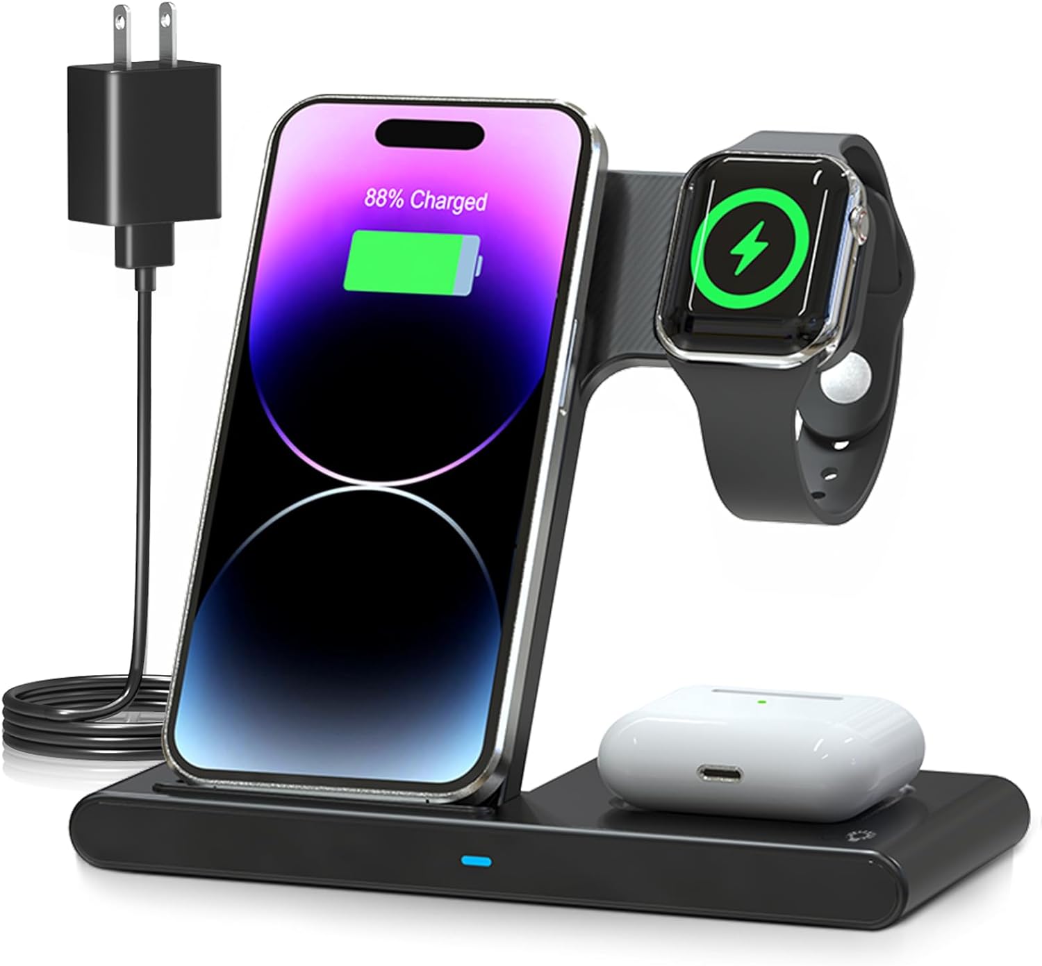 Royaleva 3 IN 1 Wireless Fast Charger Stand For iPhone Watch And AirPod