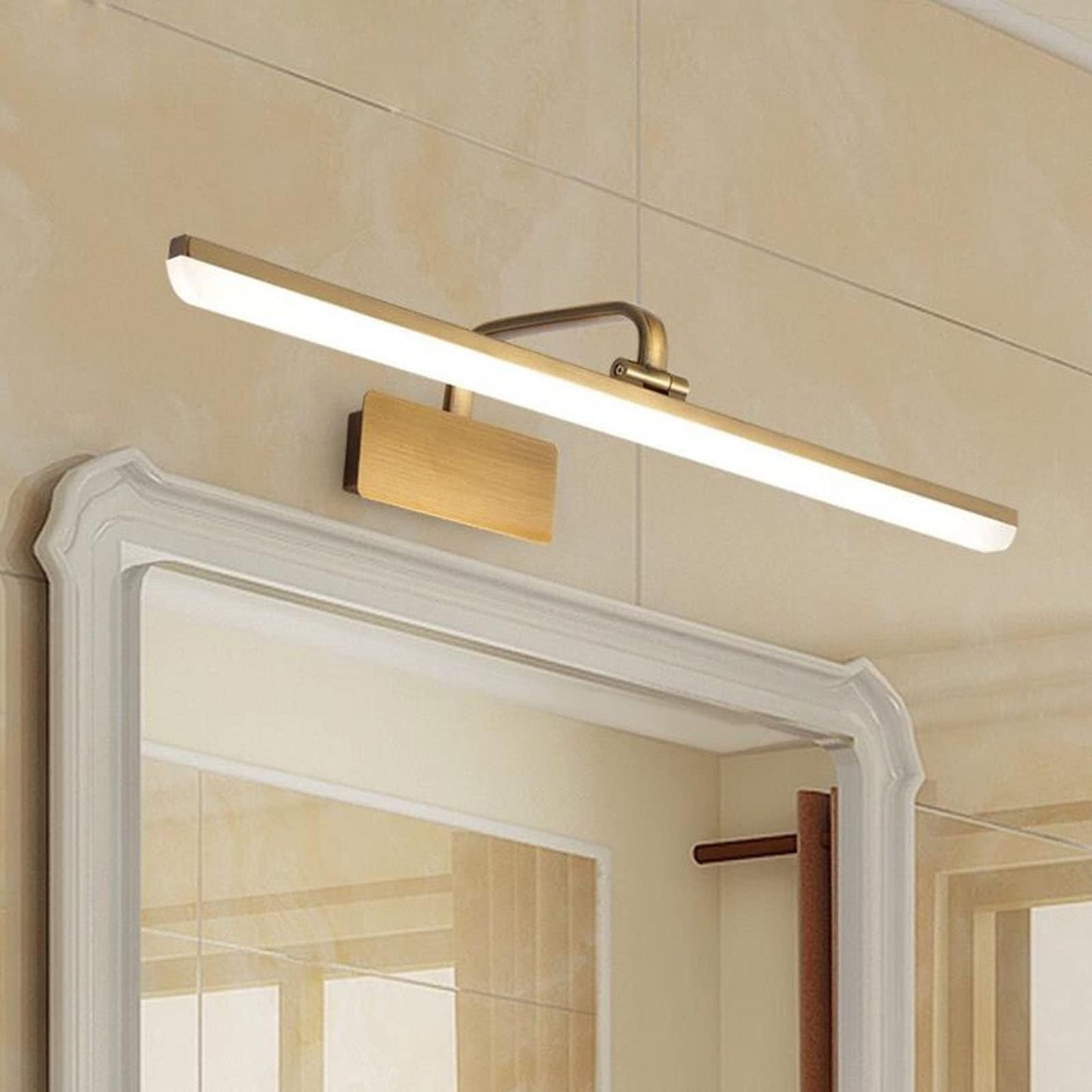 Royaleva Modern Linear LED Vanity Light - Brushed Brass Wall Sconce for Bathroom & Mirror Lighting