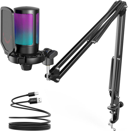 RoyaleGlow Gaming PC Microphone Podcast Condenser Mic