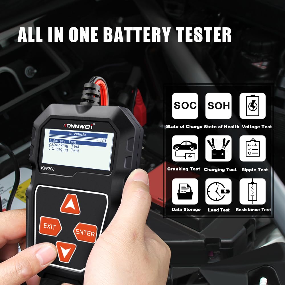 Luxora Car Alternator Battery Tester for 12V Batteries