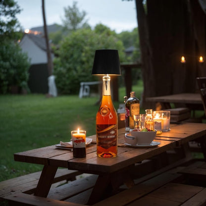Luxora Modern Wine Bottle Table Lamp - Cordless & Dimmable