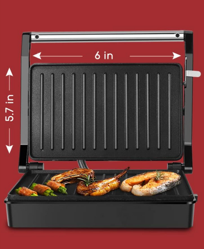 RoyaleGlow Panini Press Sandwich Maker With Non-Stick Plates