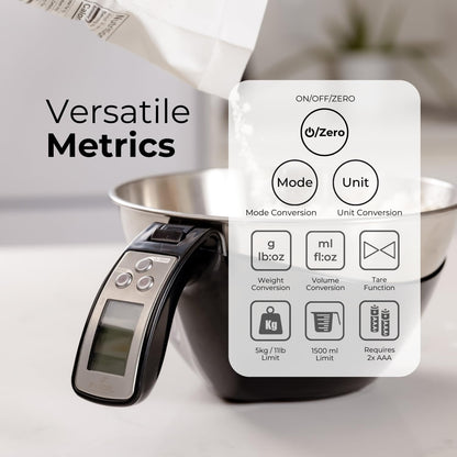 RoyaleGlow Digital Measuring Cup Scale with Removable Bowl