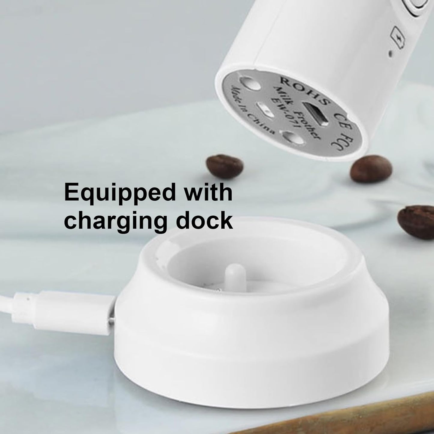 Royallure Wireless Electric Milk Frother 3-Speed Handheld USB Foam Maker