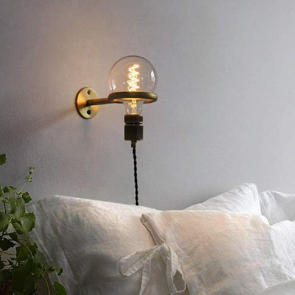 RoyaleGlow Industrial Loft Wall Sconce with Plug - Vintage Edison Bulb Light Fixture
