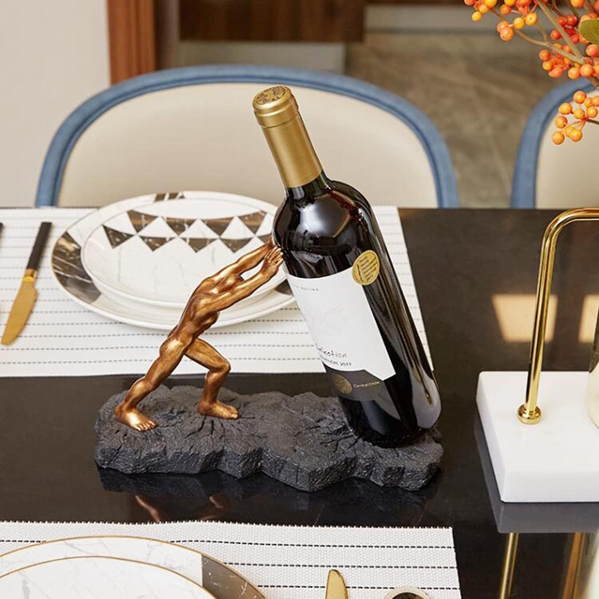 Rayvia Bronze Wine Holder - Artistic Sculptural Premium Home Decor Display Piece