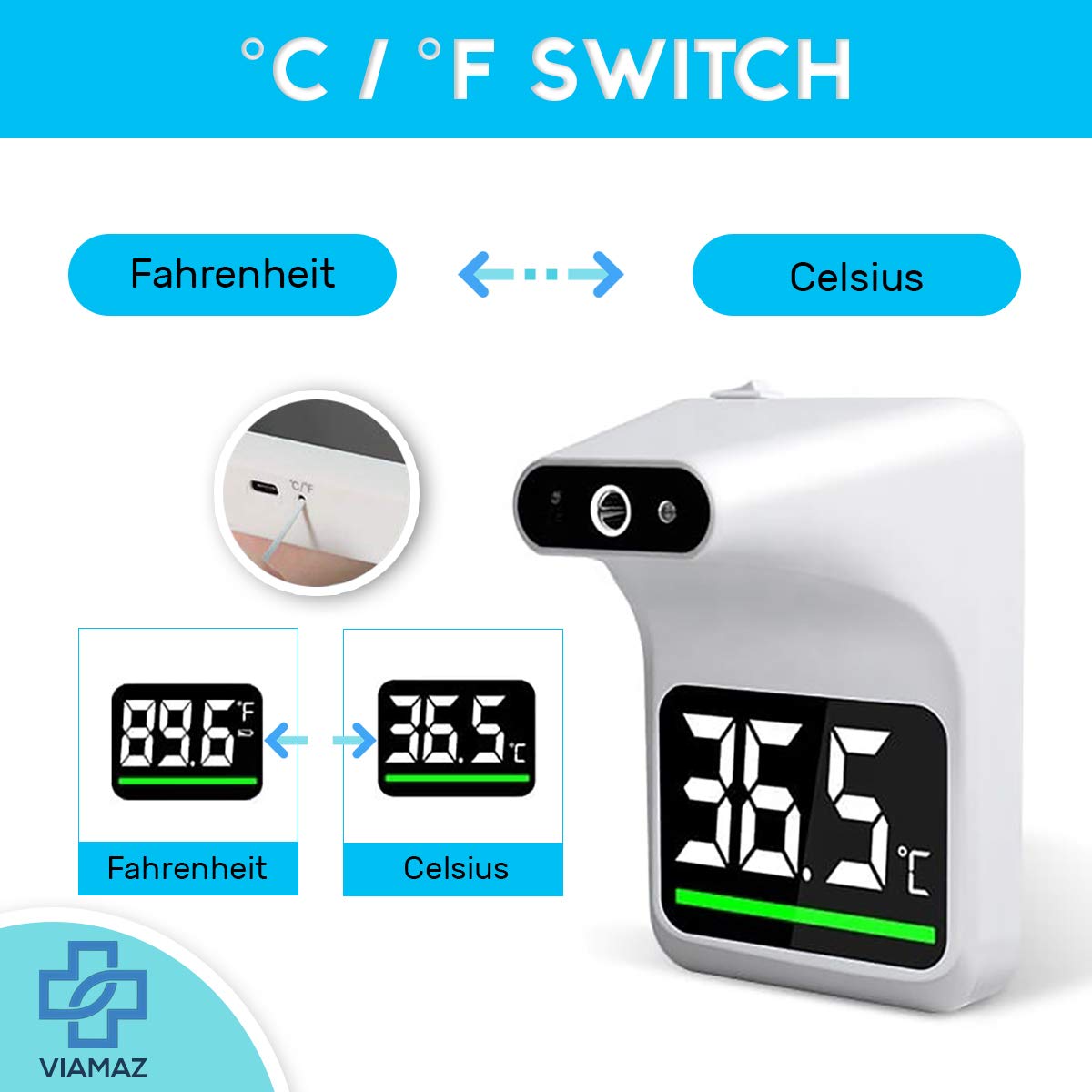 Luxora Contactless Wall Mounted Forehead Thermometer