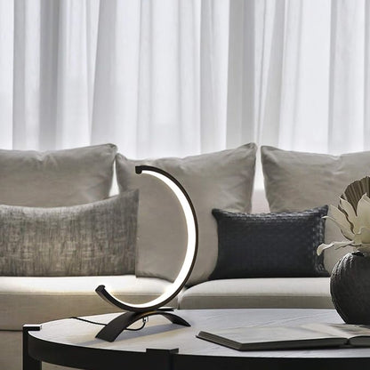 Royelux Modern LED Crescent Desk Lamp - Dimmable, Eye-Care, USB-Powered Table Light