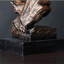 Lumora Modern Abstract Face Sculpture, Bronze Finish Contemplative Decor Statue