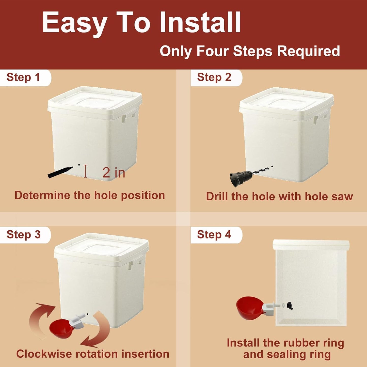 Luxora 10 Pcs Chicken Waterer Automatic Refill System