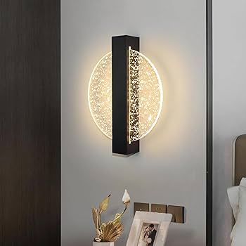 Rayvia Modern Round Wall Light, LED Warm White Sconce for Bedroom Living Room