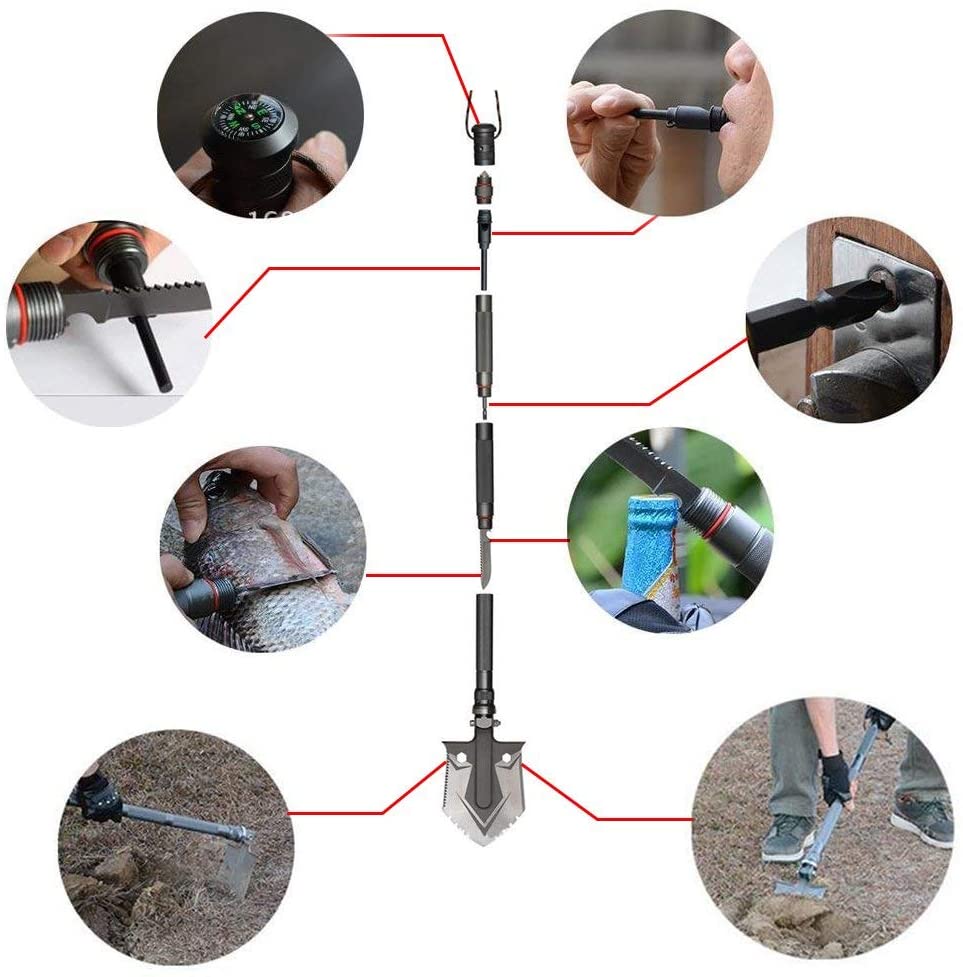 RoyaleGlow Indestructible Multi Function Survival Shovel