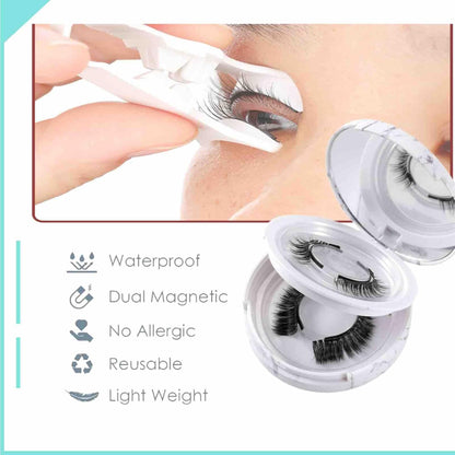 Luxora Reusable Magnetic Eyelash & Tweezer Set No Glue Needed