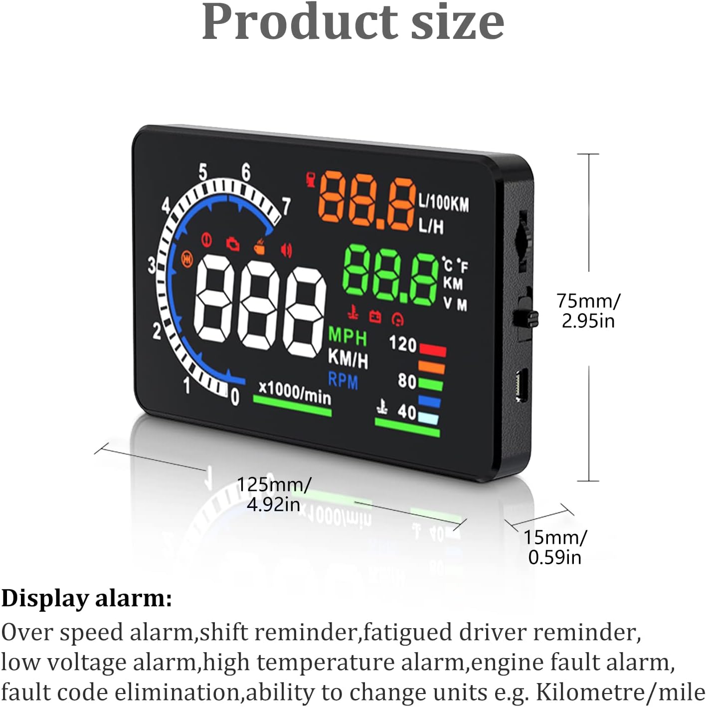 RoyaleGlow Head Up Display Car (HUD) P8 for Safe Driving