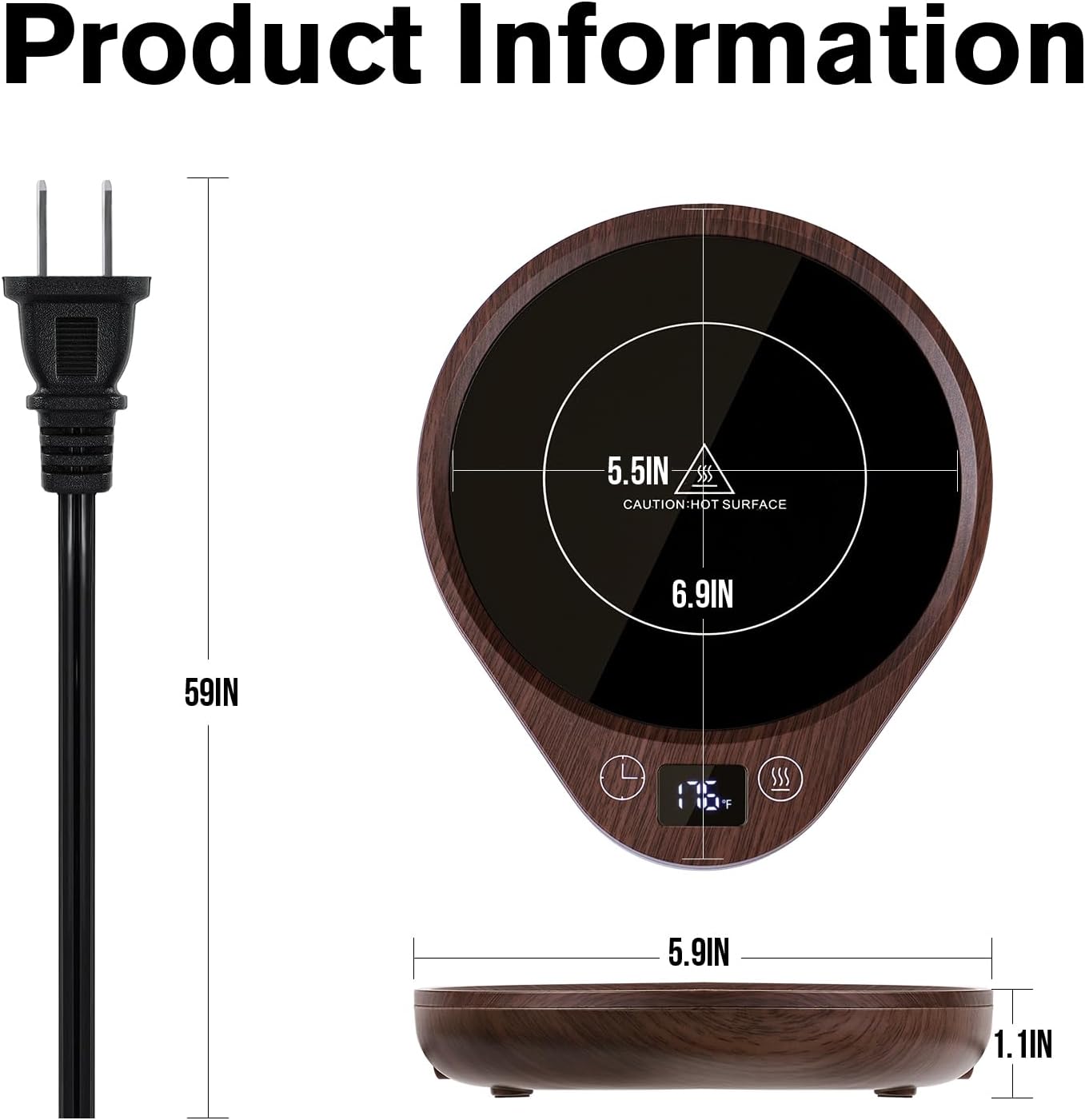 RoyaleGlow Coffee Mug Warmer Set with Touch Controls