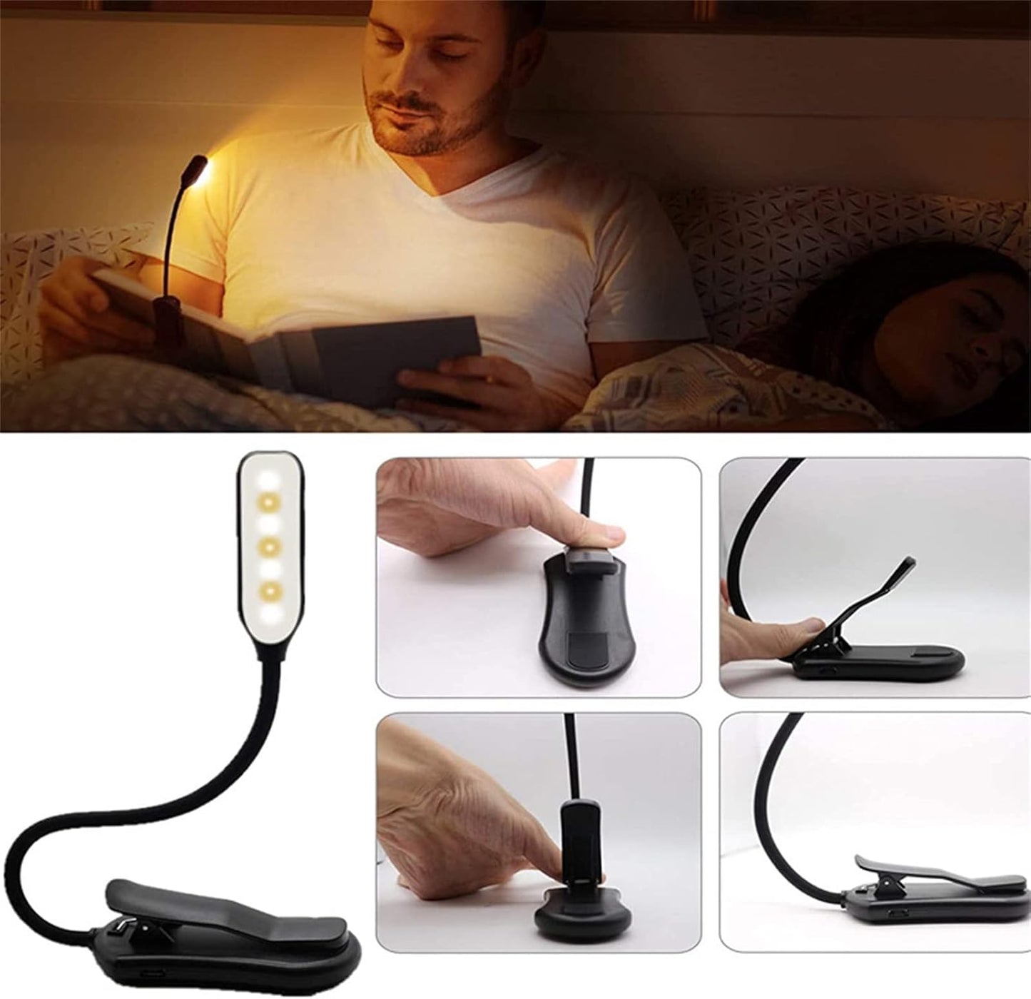 Royaleva Reading Lamp Book Clamp with Adjustable Brightness
