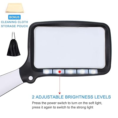 Royaleva Reading Magnifier With LED Lighting, 3x Optical Lens