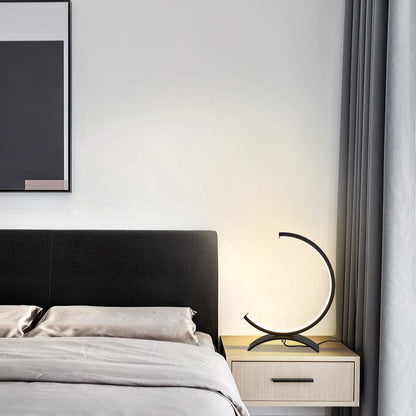 Royelux Modern LED Crescent Desk Lamp - Dimmable, Eye-Care, USB-Powered Table Light
