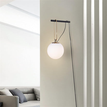 Luxora Globe Wall Lamp Mid-Century Metal Sconce for Bedroom Lighting