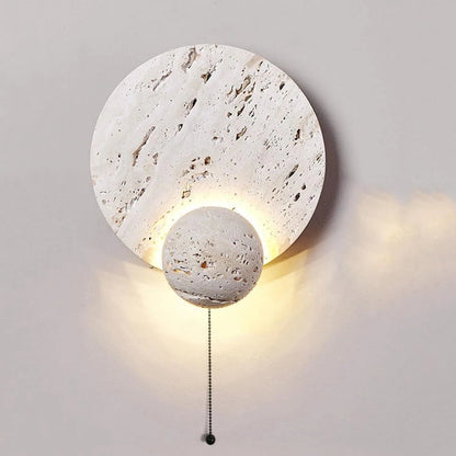 Royelux Modern Travertine Wall Sconce - Cream Natural Stone LED Lighting