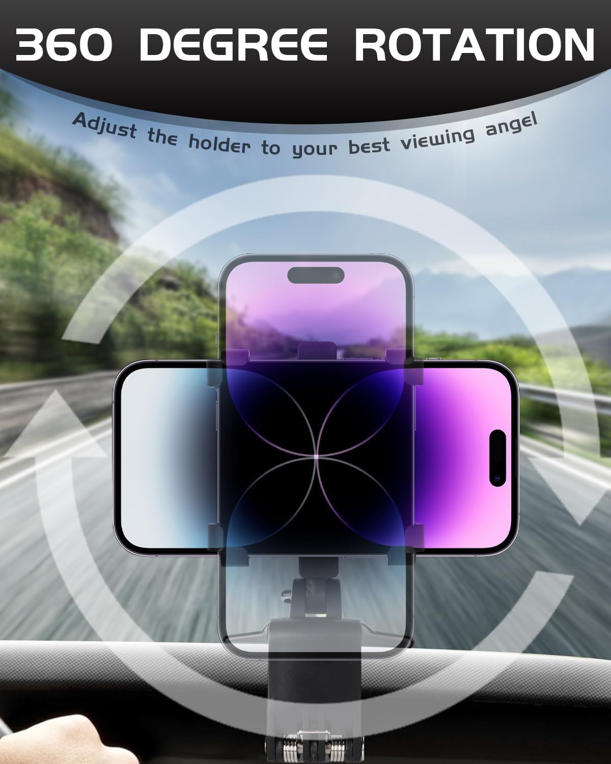 Luxora Car Dashboard Phone Holder with 360 Degree Rotation