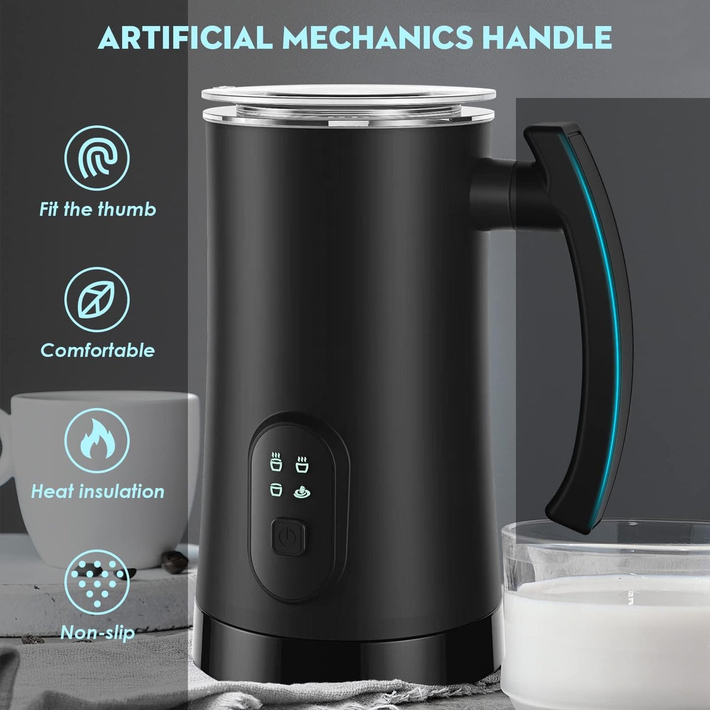 Royaleva Instant Electric Pot Milk Frother Steamer 4-in-1