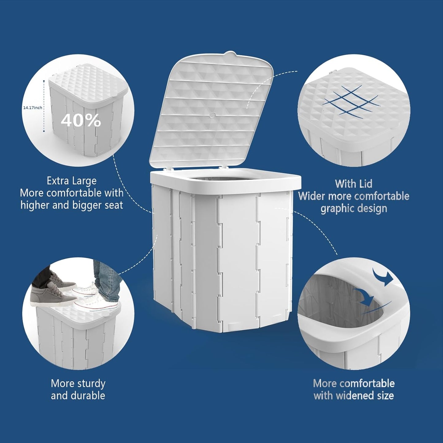 Royaleva Camping Portable Toilet - Lightweight & Compact Design