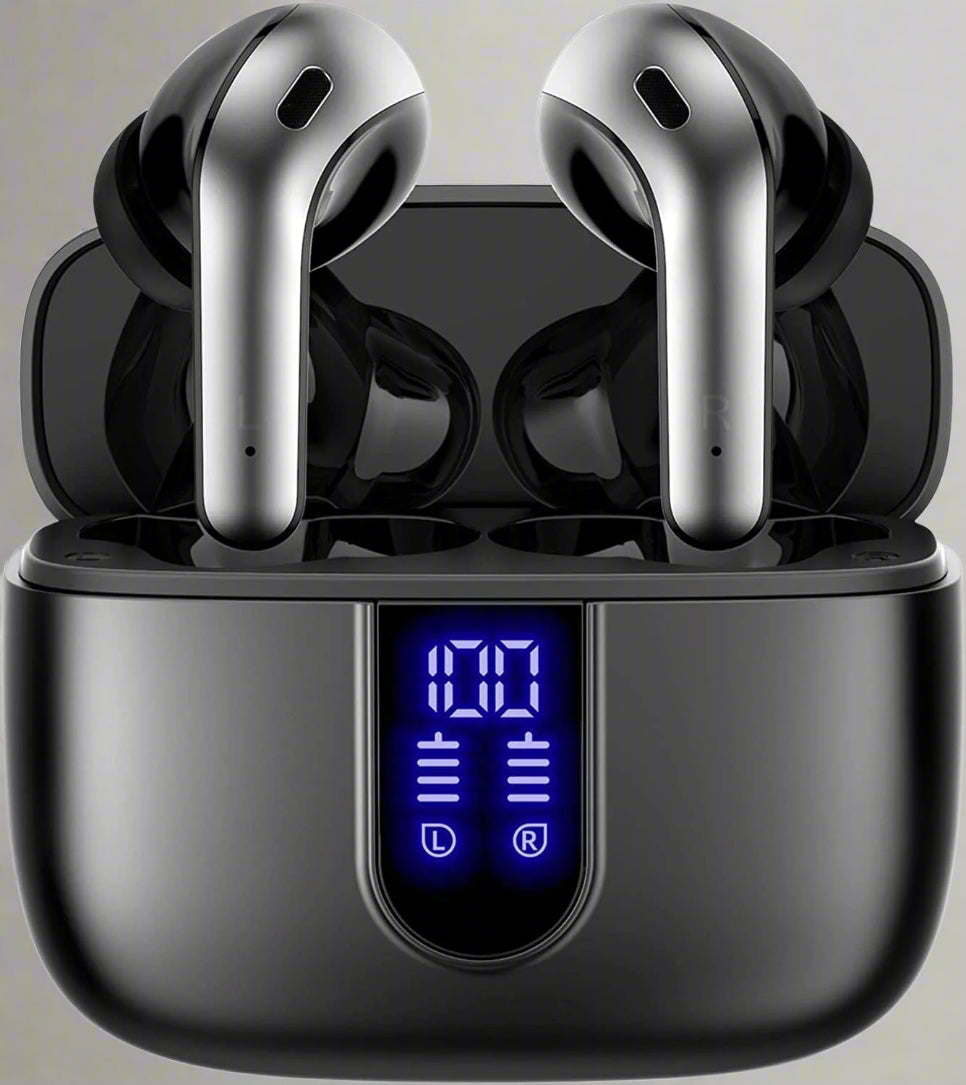 True Wireless Earbuds - 13mm Speakers, CVC Noise Reduction, 60H Playtime, Waterproof, Touch Control, Ergonomic Fit, and One-Step Pairing for Superior Sound and Clear Calls