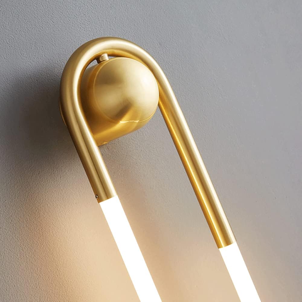 LuxRoyale Sculptural Loop Silhouette Wall Lamp in Brass Finish
