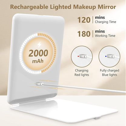 Luxora Travel Lighted Makeup Mirror With Magnification