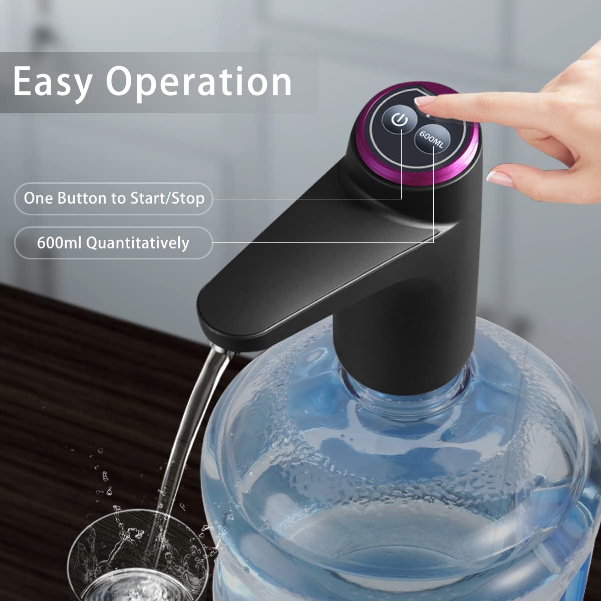 RoyaleGlow Electric Water Bottle Pump Dispenser Portable