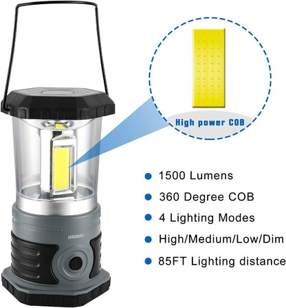 Royaleva LED Camping Lantern Bright 1500 Lumens Battery Powered