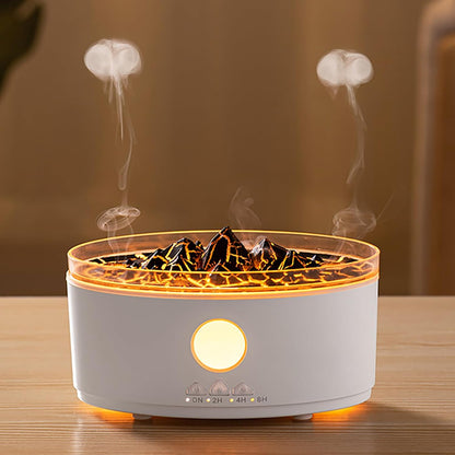 Volcano Humidifier, 300ML Essential Oil Diffuser with Jellyfish Mist and 3 Color Lights, Remote Controlled