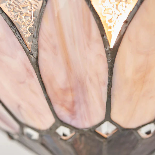 RoyaleGlow Art Glass Wall Sconce - Handcrafted Stained Glass & Bronze Finish