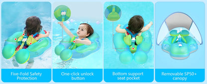 RoyaleGlow Baby Swim Float Canopy with UPF50+ Protection