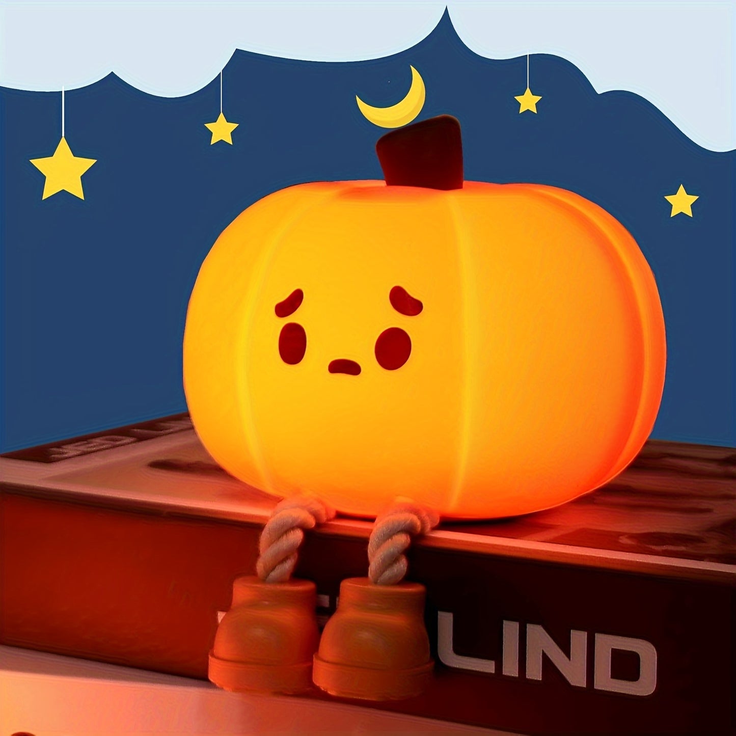 Pumpkin Night Light - Silicone Rechargeable 3-Level Dimmable Lamp for Bedside & Party Decoration, Perfect for Halloween, Christmas, Birthday Gifts - Default Title