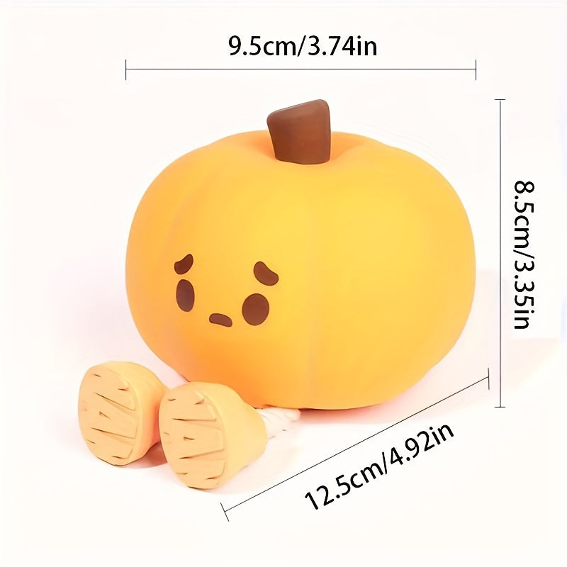 Pumpkin Night Light - Silicone Rechargeable 3-Level Dimmable Lamp for Bedside & Party Decoration, Perfect for Halloween, Christmas, Birthday Gifts - Default Title